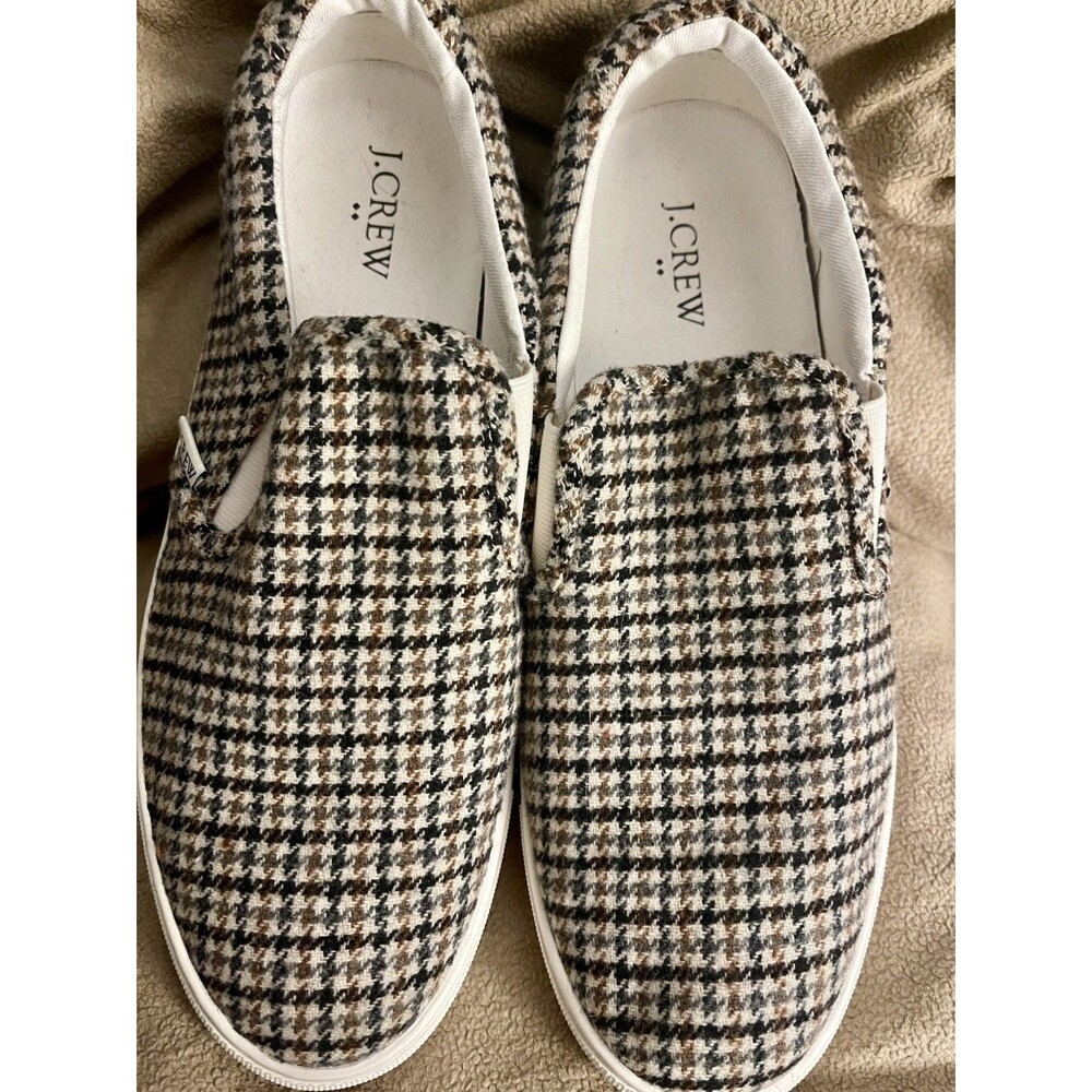New J.CREW factory women’s plaid slip on sneakers size 9 Christmas gift